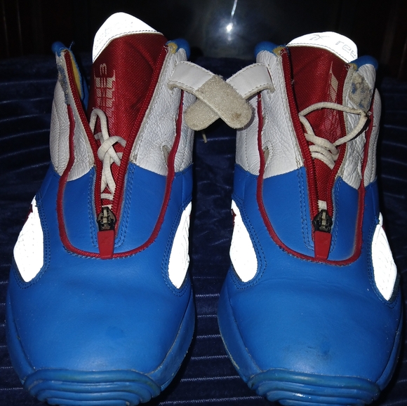 Reebok Answer IV Dynamic Blue,white,red,Men's 12,used condition with some marks. - Picture 2 of 6